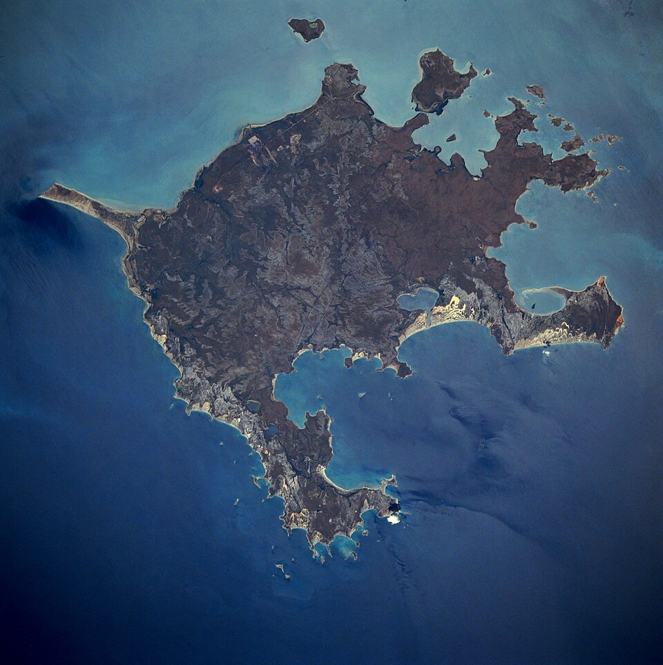 资料图:从太空拍摄的北领地Groote Eylandt岛(1989年摄)